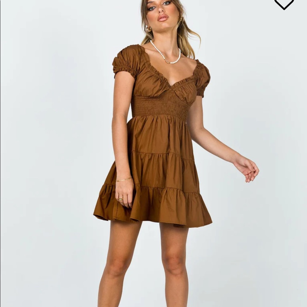Princess Polly Daniella Mini Dress- Chocolate Brown